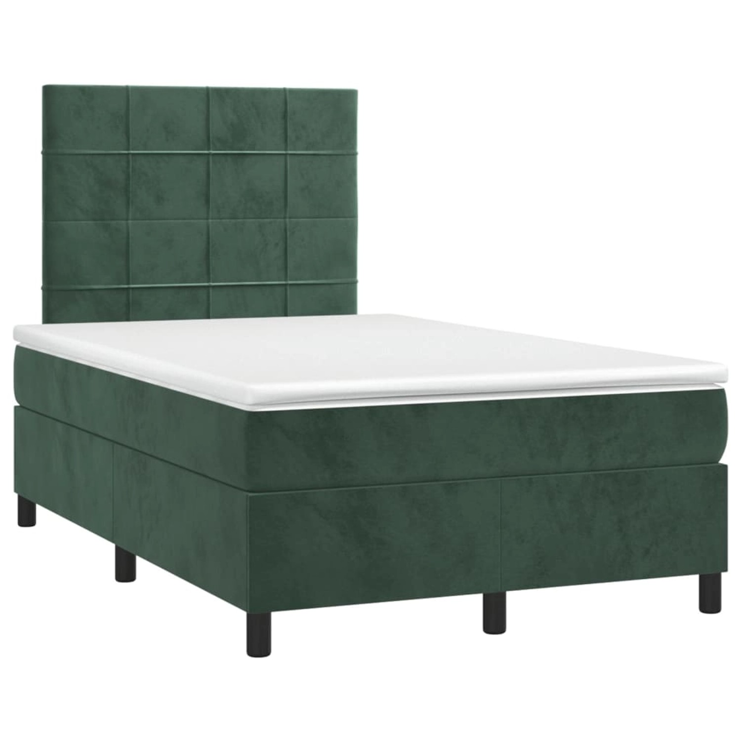 vidaXL Boxspringbett mit Matratze & LED Dunkelgrün 120x200 cm Samt 3136116 günstig online kaufen