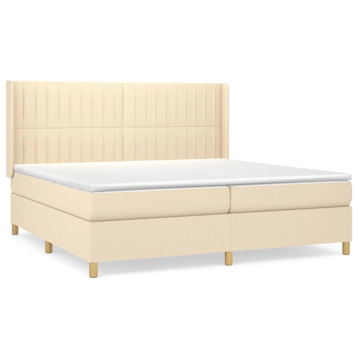 vidaXL Boxspringbett mit Matratze Creme 200x200 cm Stoff 3132182 günstig online kaufen