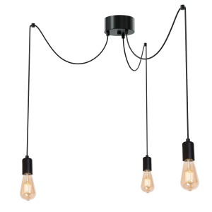 Licht-Erlebnisse Pendelleuchte Schwarz Flexibel 3-Flammig E27 Spider
