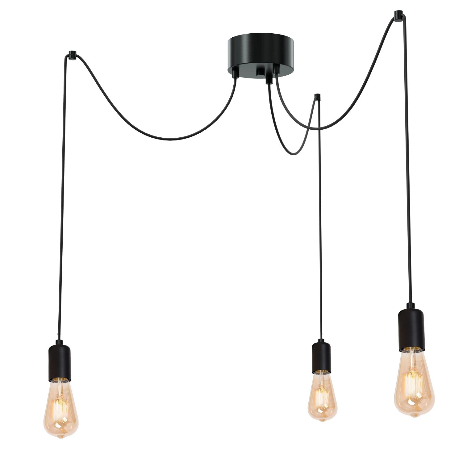 Licht-Erlebnisse Pendelleuchte Schwarz Flexibel 3-Flammig E27 Spider günstig online kaufen