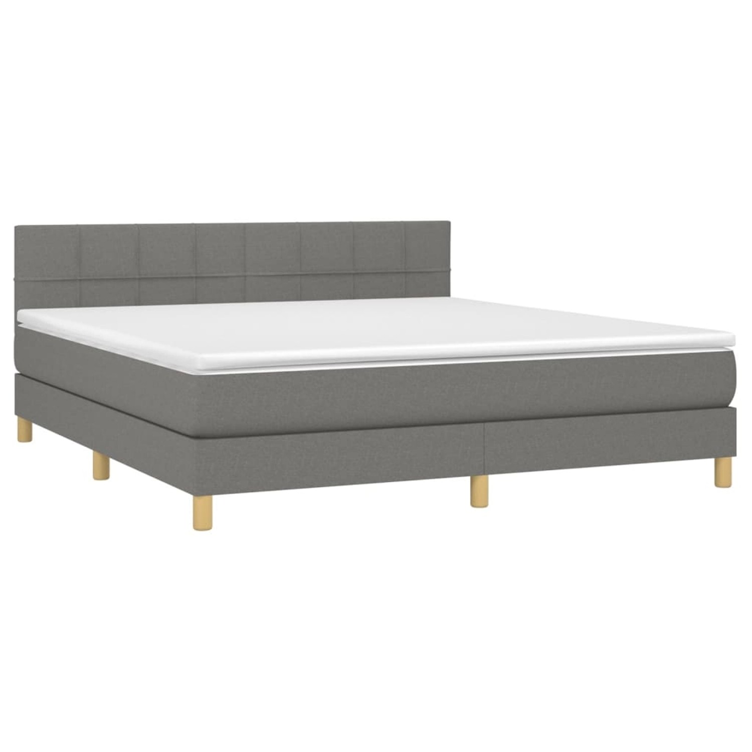 vidaXL Boxspringbett mit Matratze & LED Dunkelgrau 160x200 cm Stoff 3133726 günstig online kaufen