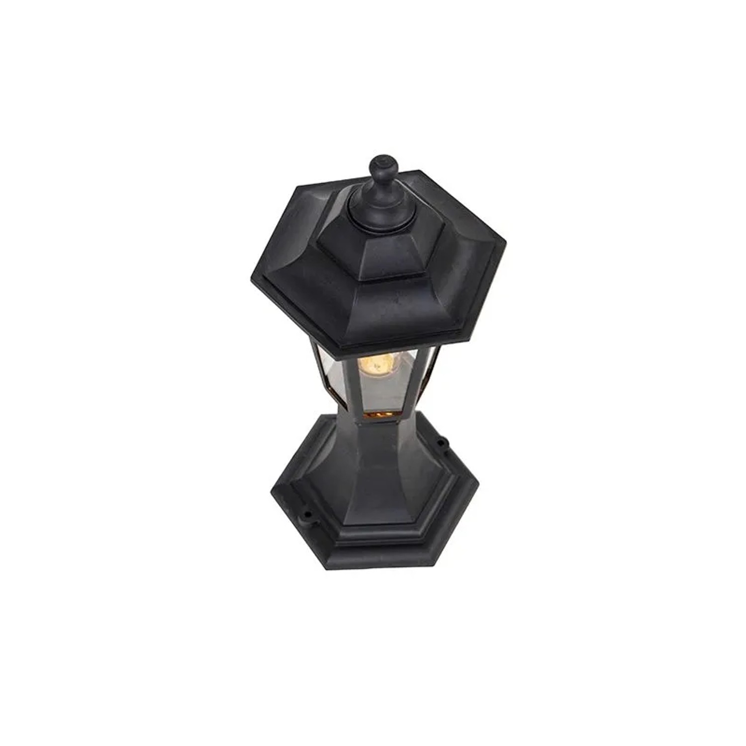 Schwarze, klassische QAZQA New Haven Außenleuchte, 42,2 cm hoch, für Garten und Terrasse.