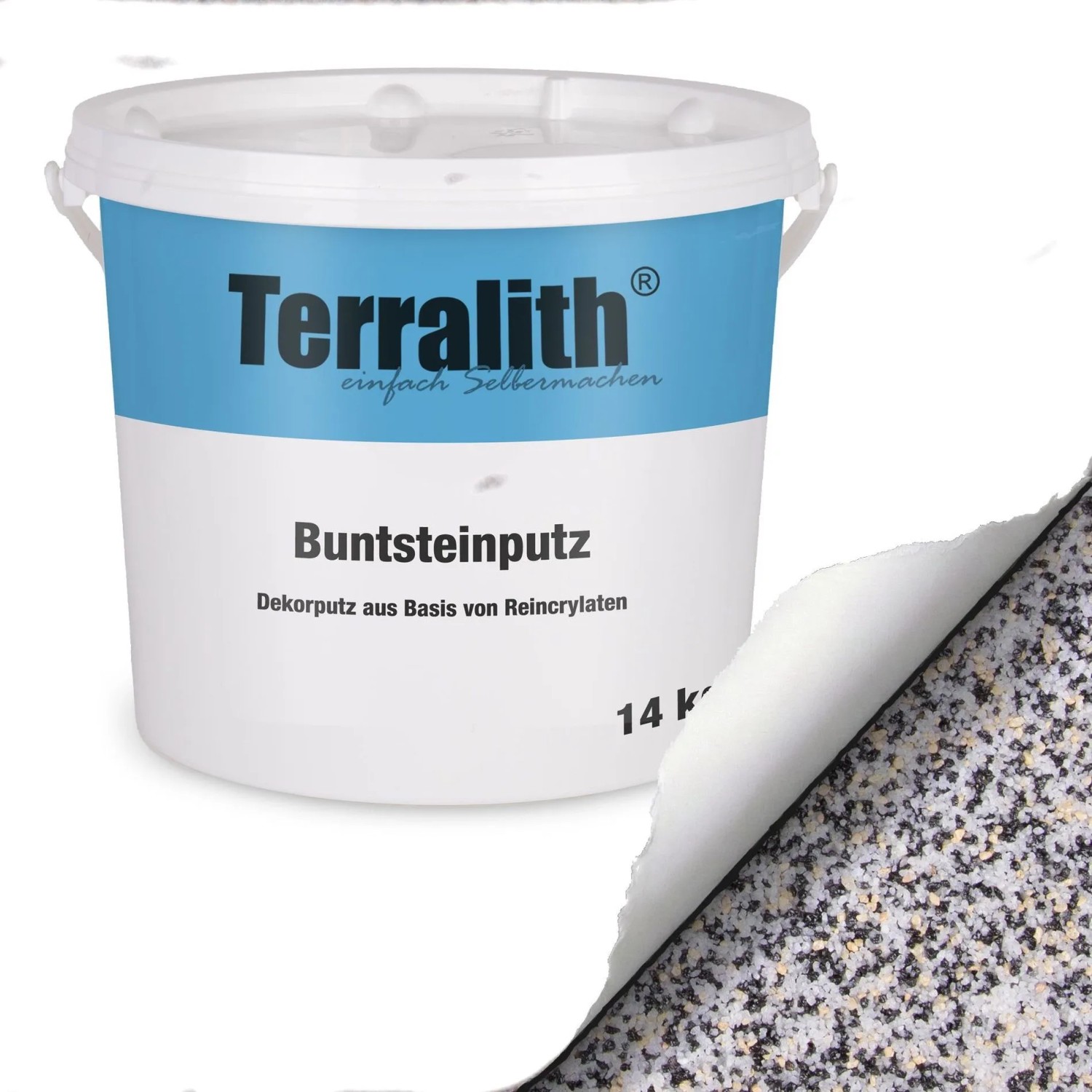 Terralith Buntsteinputz Mosaikputz 2mm 14 kg BSP143 Weiss Gelb Schwarz