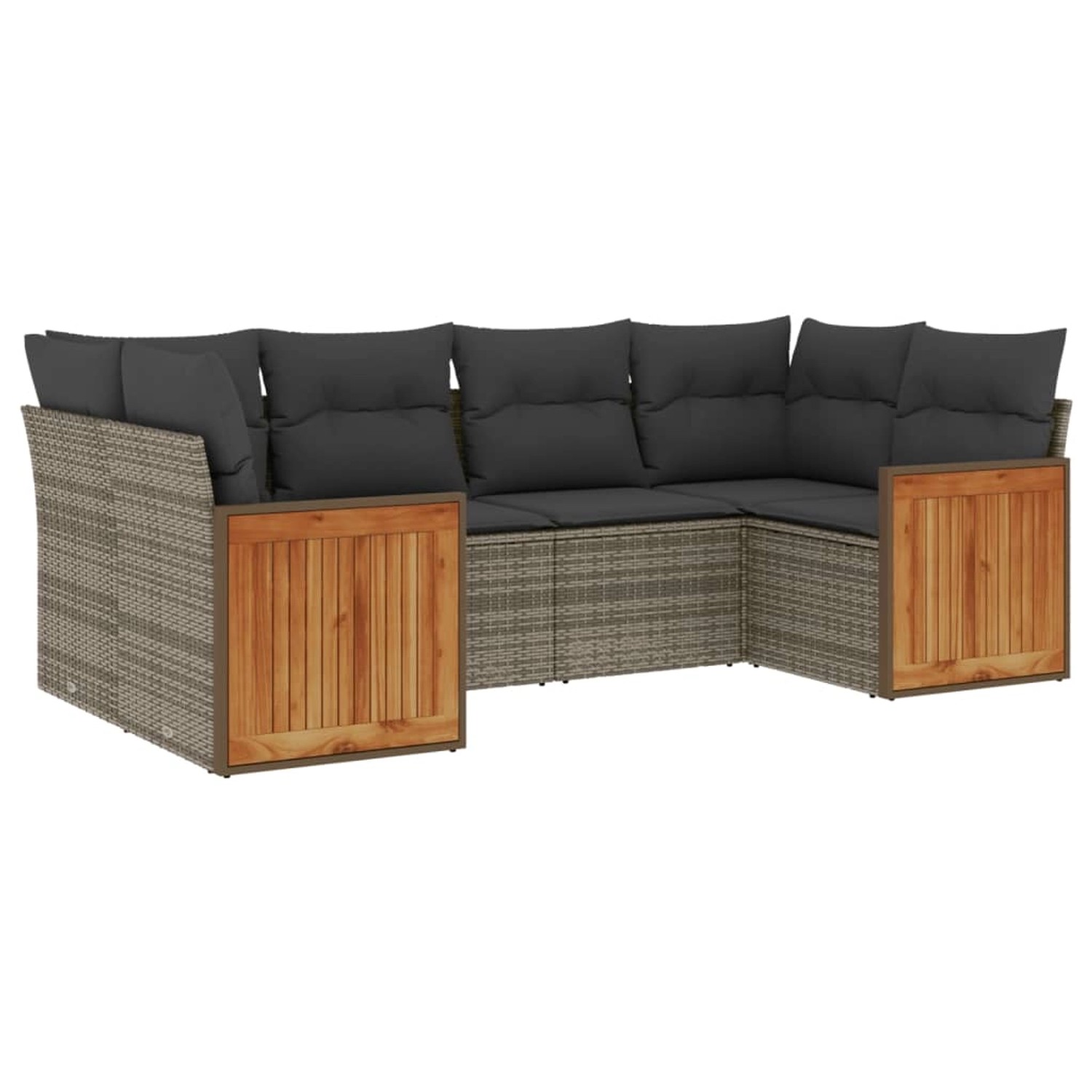 vidaXL 6-Tlg Garten-Sofagarnitur mit Kissen Grau Poly Rattan 3227943 günstig online kaufen