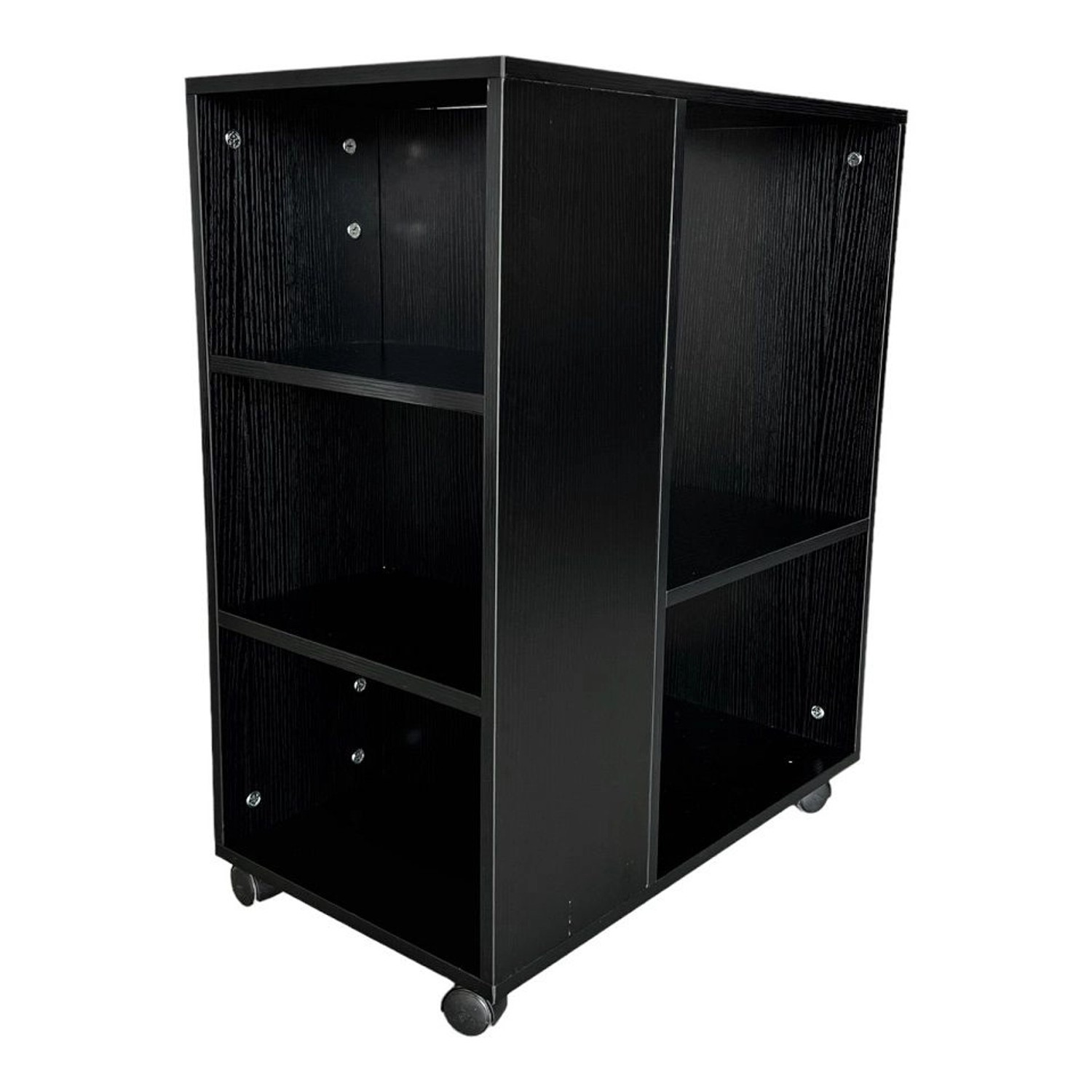 Jet-Line Flexibler Druckertisch Büro mit Rollen Druckerständer Leon in Schwarz 60x75x35 cm