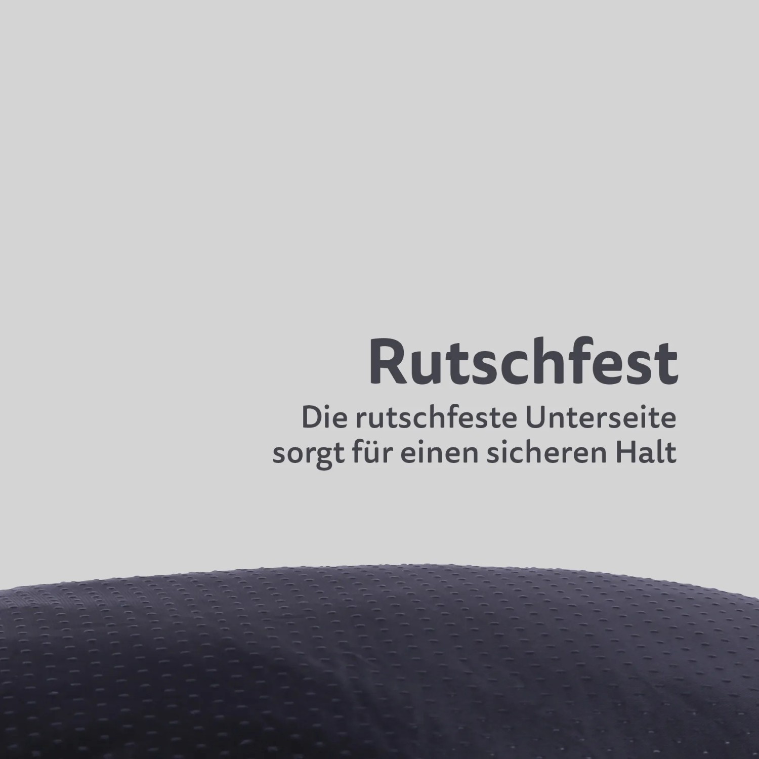 Detailaufnahme der rutschfesten Unterseite des anthrazitfarbenen Bestlivings Haustierbetts.