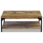 VidaXL Couchtisch aus Mangoholz, 100x60x38 cm, mit Ablagefach und schwarzem Stahlrahmen.