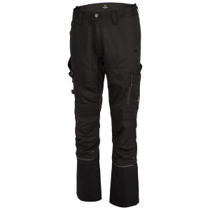 Schwarze Hans Schäfer Workwear Smarthose Artemis Gr. 48 mit vielen Taschen und Cordura-Verstärkung.