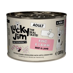 Lucky Jim Hunde-Nassfutter Mini Adult Rind & Lamm, 200g Dose.