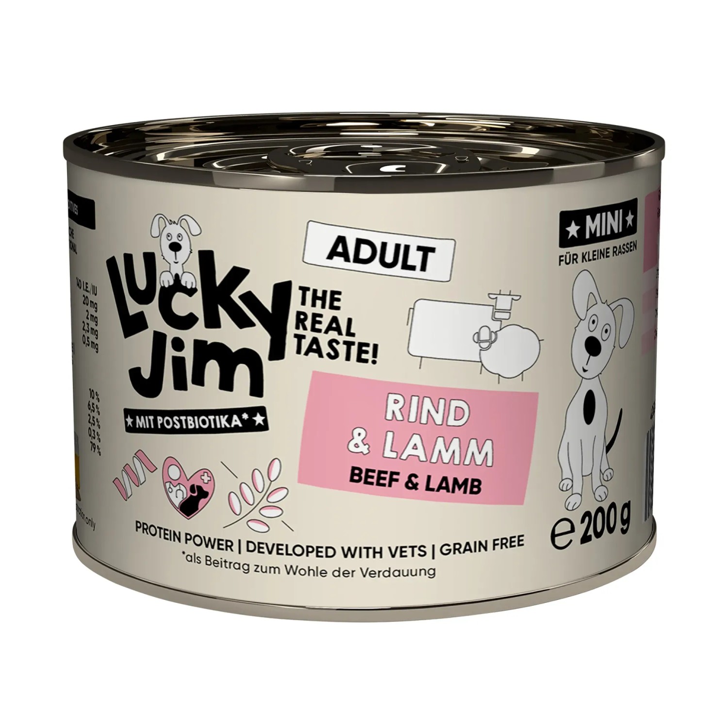Lucky Jim Hunde-Nassfutter Mini Adult Rind & Lamm 200 g
