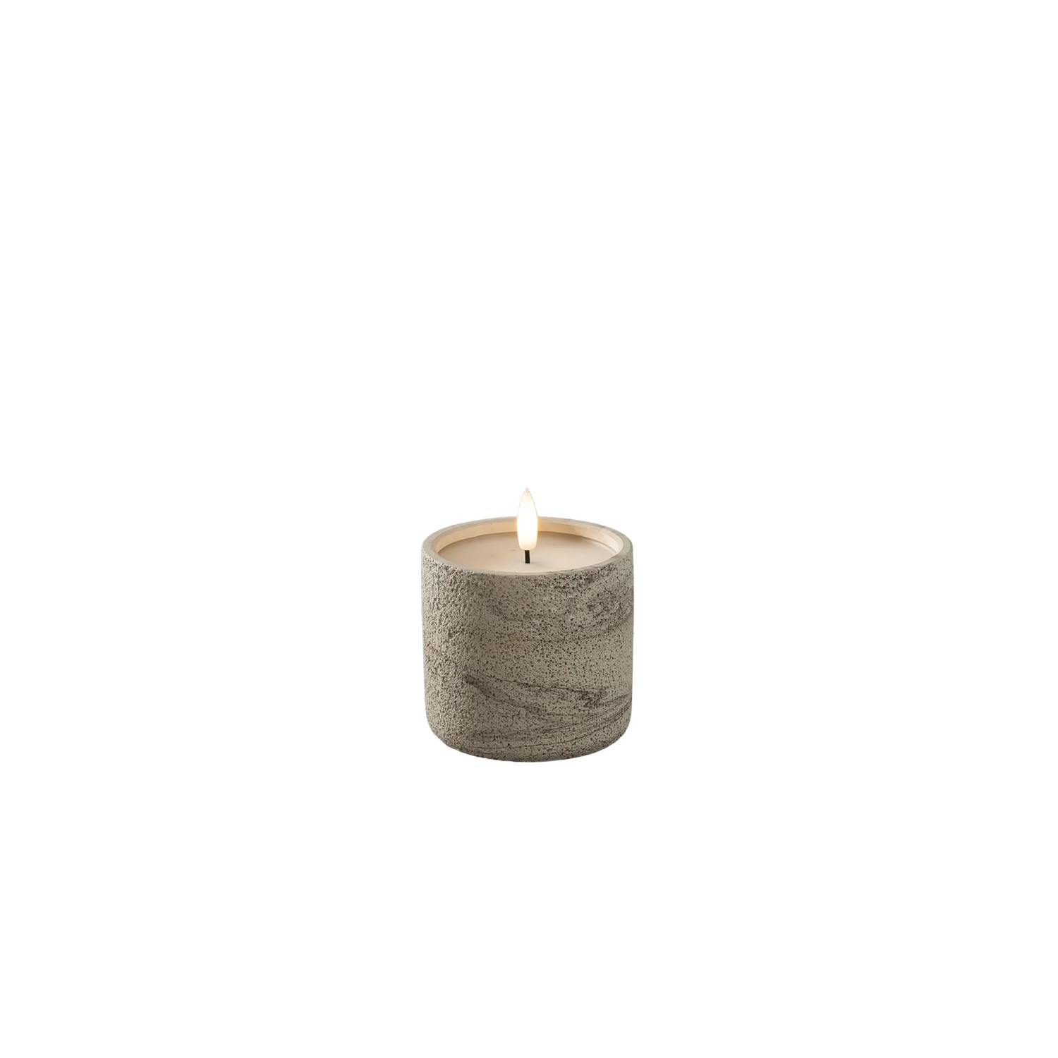 Konstsmide LED-Kerze Betonoptik für Innen Ø 8,8 cm x 8 cm Beige