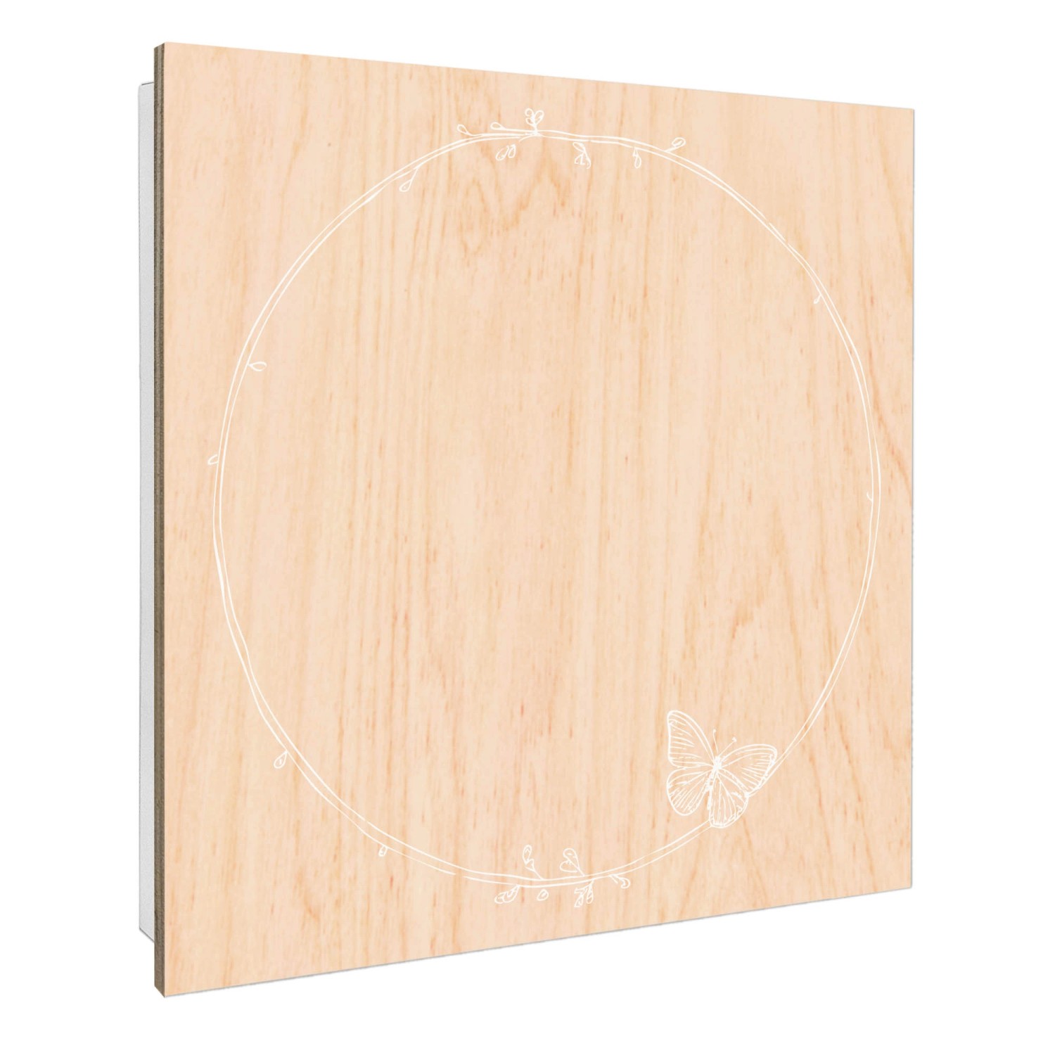 Banjado Schlüsselkasten mit Holzfront 30x30cm Weiß Scharnier Links 50 Haken günstig online kaufen