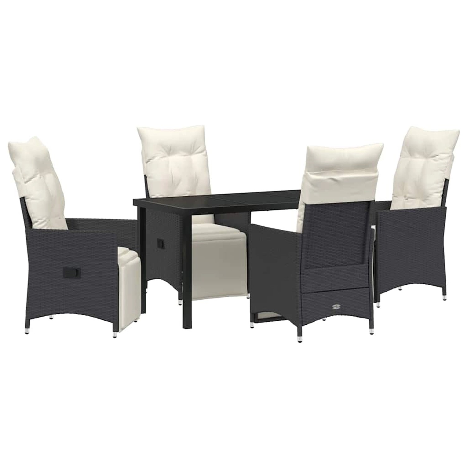 vidaXL Garten Essgruppe mit Kissen 5-Tlg Schwarz Poly Rattan 3379564 günstig online kaufen