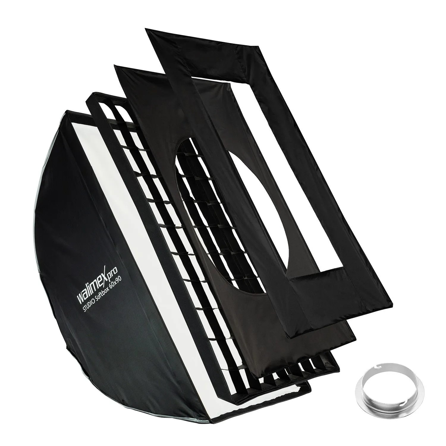 Walimex Pro Studio Softbox 60X90Cm 360° Schirmfunktion Grid Bowens Elinchrom