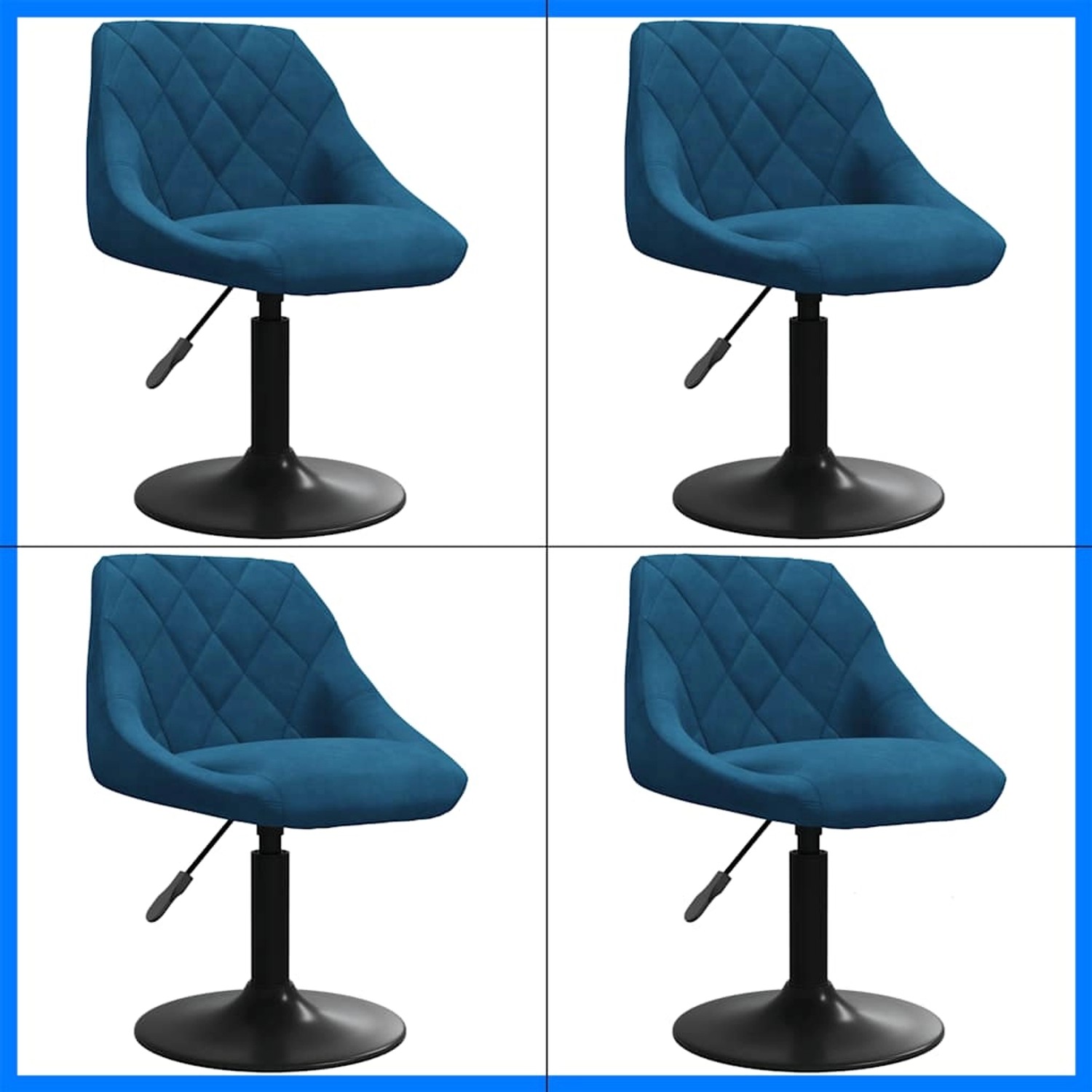 vidaXL Esszimmerstühle 4 Stk Drehbar Blau Samt 3088795 günstig online kaufen