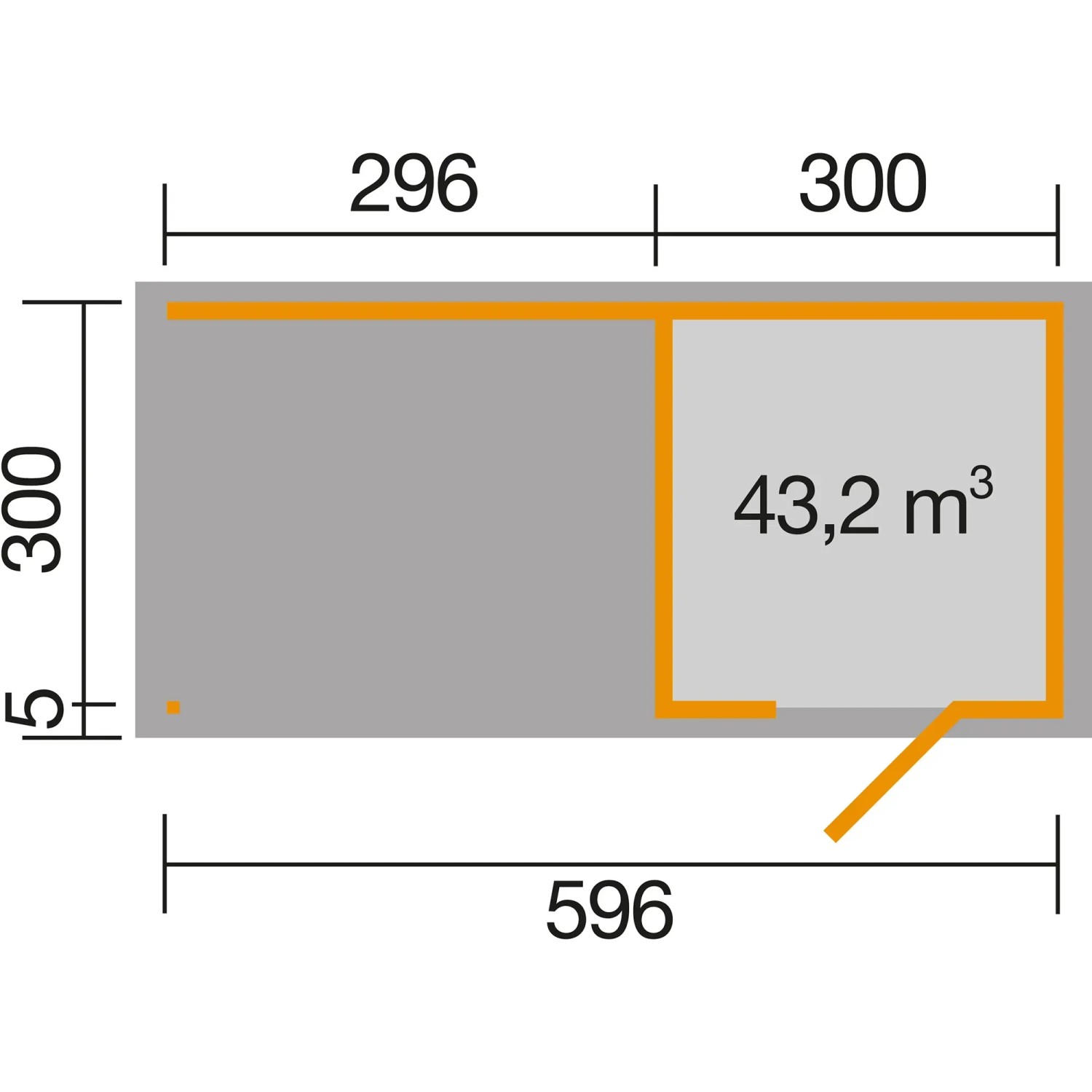 Weka Designhaus 'wekaLine 172 B' – Gartenhaus In Anthrazit, Mit 300 Cm Anbau, Massivholz