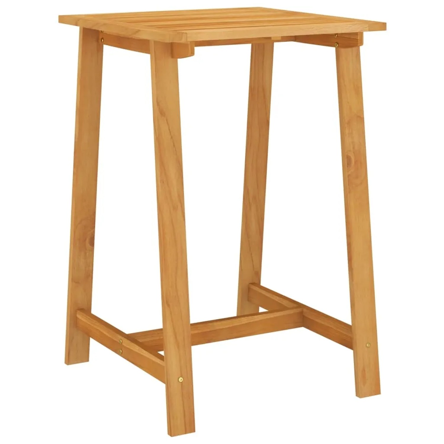Quadratischer Bartisch aus Akazienholz, Teil des 5-tlg. vidaXL Gartenbar-Sets.