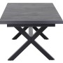 Rechteckiger, ausziehbarer Gartentisch Sincro Wood Grey von Siena Garden mit Aluminiumgestell.