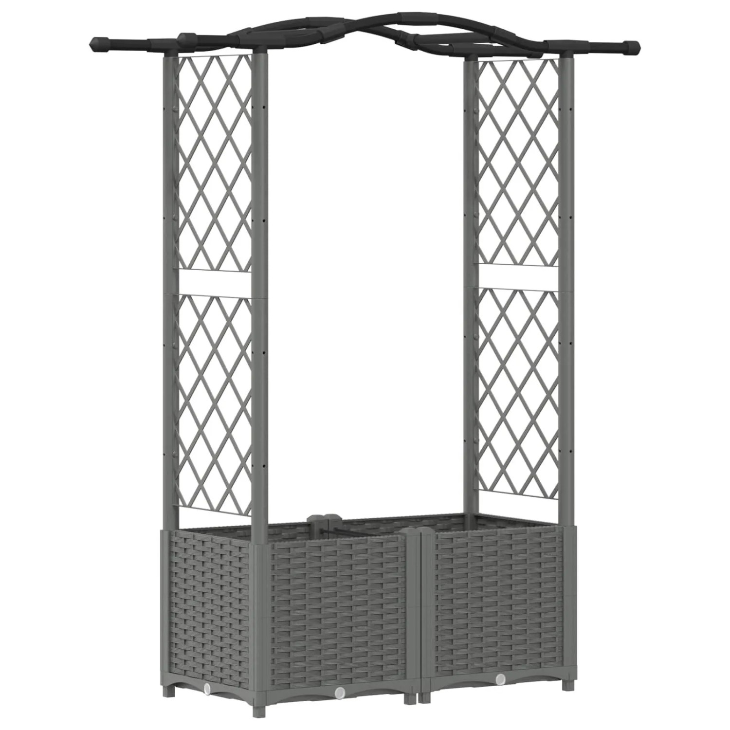 vidaXL Hochbeet mit Rankgitter und Dach Hellgrau 125 x 40 x 138 cm PP 42032578