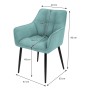 ML-Design Polsterstuhl Petrol mit Frotteebezug und schwarzen Beinen, Esszimmerstuhl.