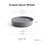 Grauer Ecopots Untersetzer Amsterdam Rollen 51 cm mit integrierten Rädern.