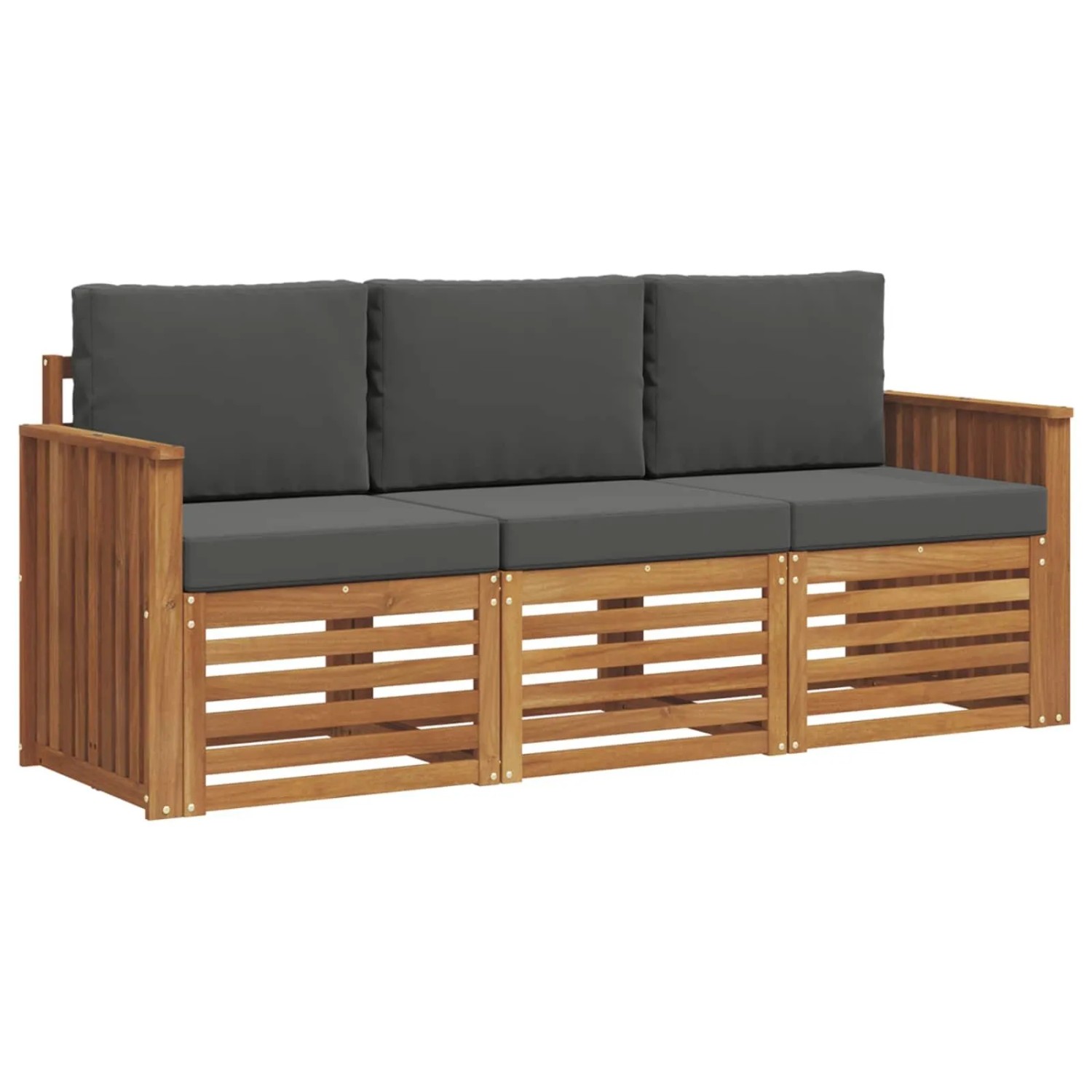 vidaXL Sofagarnituren 3 Tlg Natur und Anthrazit Massivholz Akazie 3374287