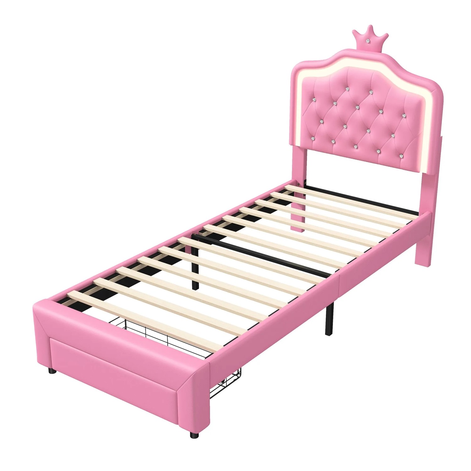 PXloue Kinderbett 90x200cm Polsterbett mit LED- Beleuchtung und Schublade K günstig online kaufen