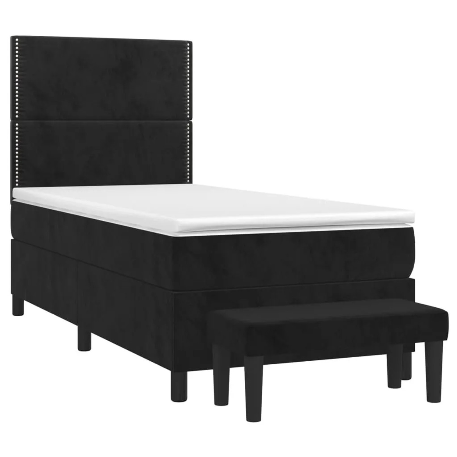vidaXL Boxspringbett mit Matratze Schwarz 90x190 cm Samt 3137757 günstig online kaufen