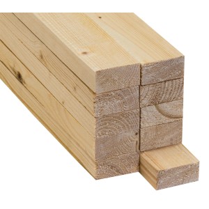 Stapel sägerauer Fichte/Tanne Latten, 24x48x2000 mm, für Innenausbau und Regalbau.