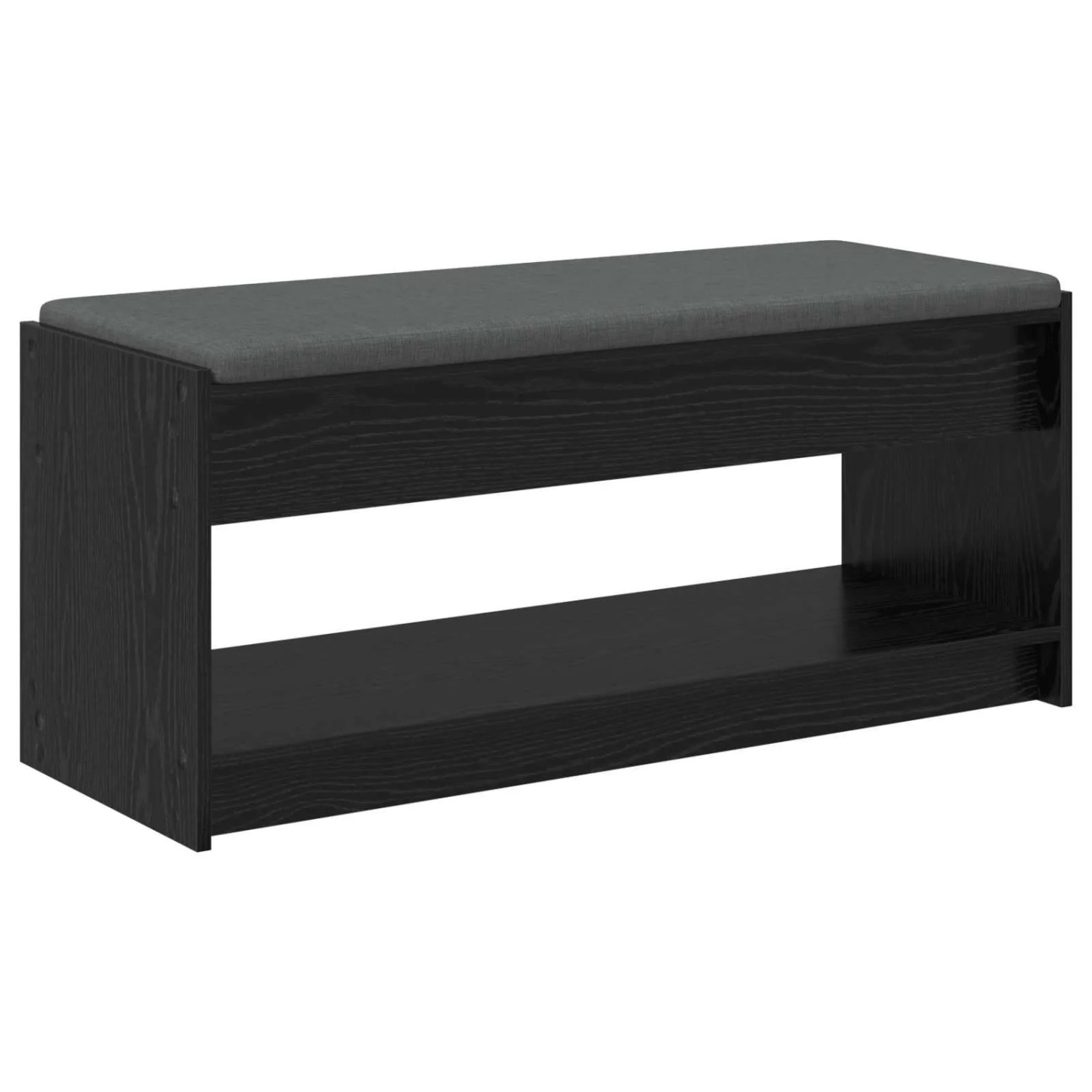 vidaXL Flurbank mit Kissen mit Regal Schwarze Eiche 103 x 38 x 45 cm 891585