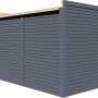 Anthrazitfarbener Bertilo Gartenschrank Box Bike, 103x207 cm, mit Rhombusprofil.