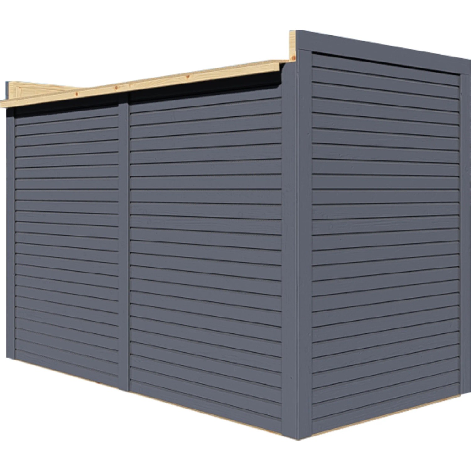 Anthrazitfarbener Bertilo Gartenschrank Box Bike, 103x207 cm, mit Rhombusprofil.