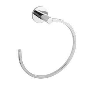 Wenko Handtuchring Isera, glänzend silberner Handtuchhalter aus Zinkdruckguss mit UV-Loc® Befestigung.