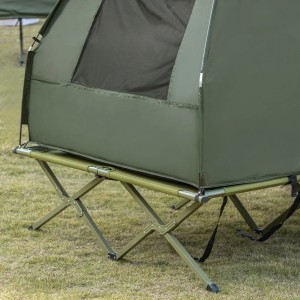 Grünes SoBuy 4in1 Feldbett-Zelt für 2 Personen, ideal für Camping und Outdoor.