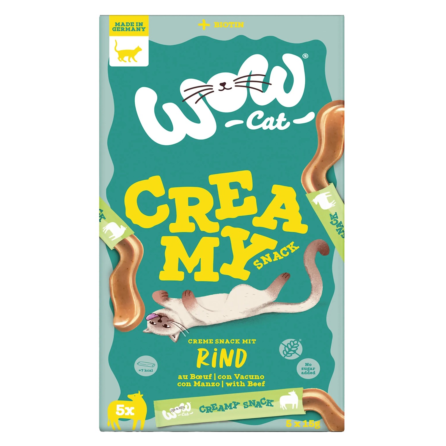 Wow Cat Katzenleckerlies & Katzensnacks Creamy Snack Rind 75 g