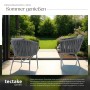 Dunkelgraues Tectake Stuhlset Valeiras: 2 Gartenstühle mit Rope-Design, dicken Polstern, pulverbeschichtetem Stahl.