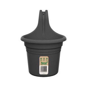 Anthrazitfarbener Florus Hängetopf Mediterran Single für Balkongeländer bis 6 cm.