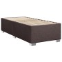 Boxspringbett dunkelbraun (100x200 cm) mit Lattenrost und silbernen Füßen.