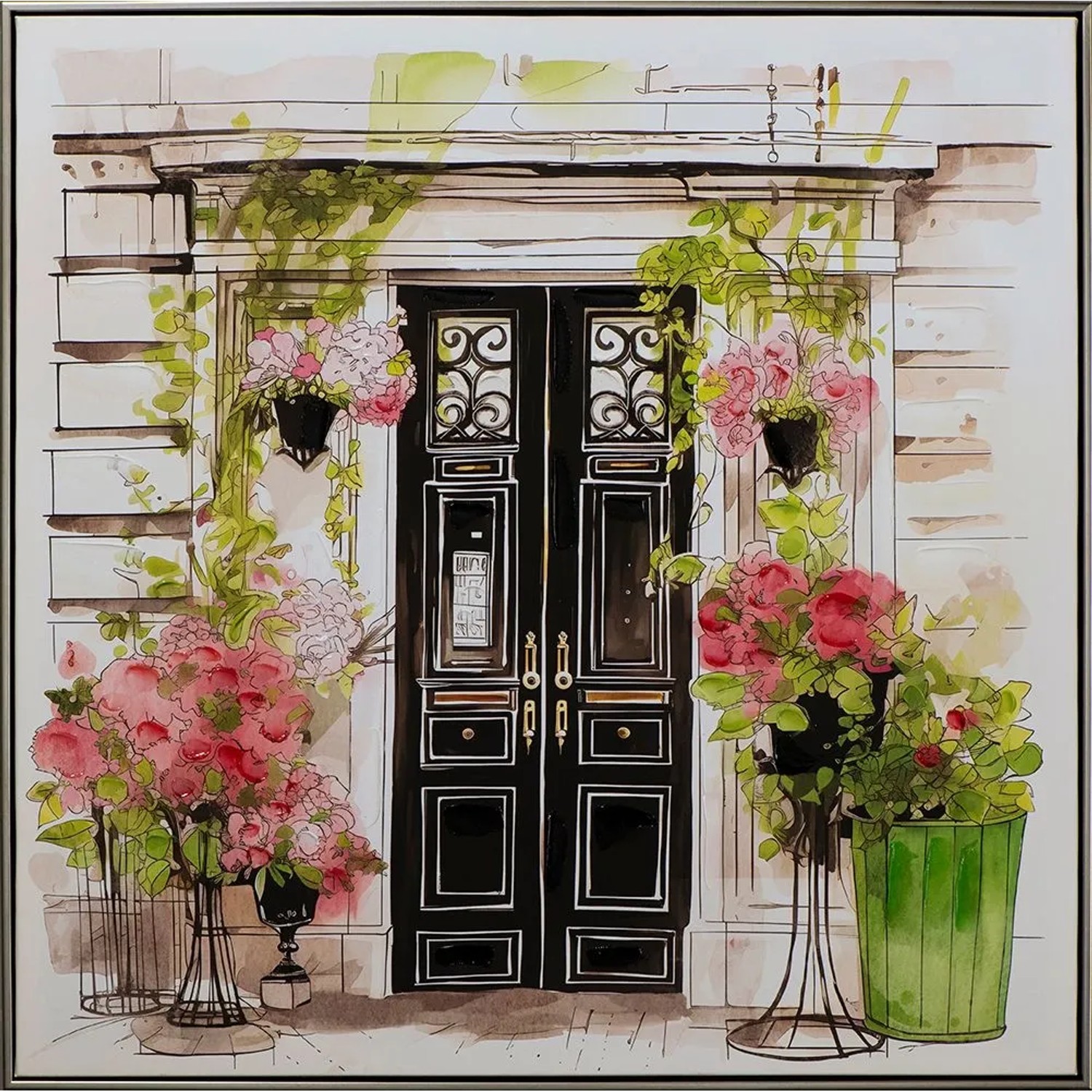 Art Universe Leinwandbild Romantic Townhouse 82 x 82 cm
