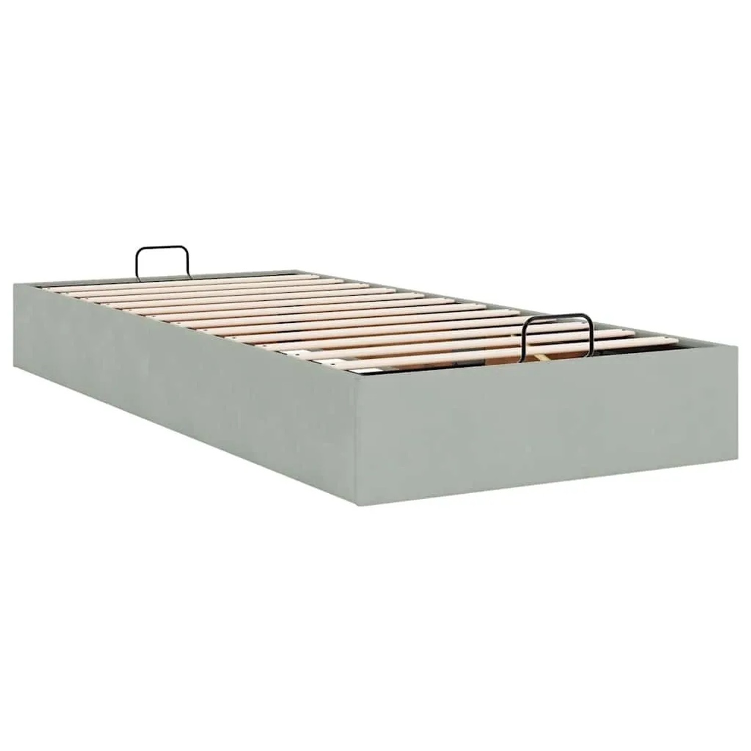 vidaXL Ottoman-Bett ohne Matratze Hellgrau 100x200 cm Samt 3310943_9