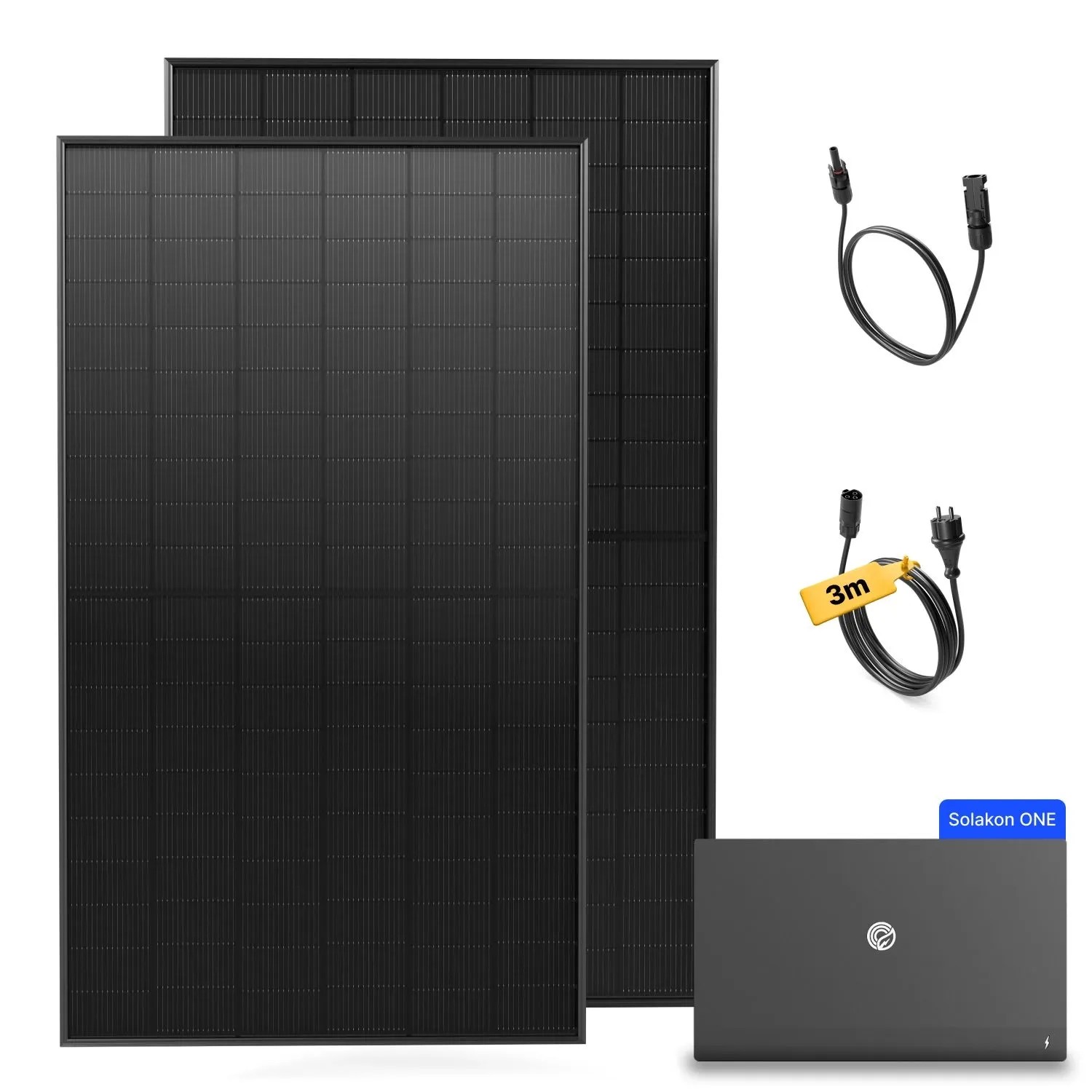 Solakon Balkonkraftwerk 1000W Solaranlage mit Speicher 2,11 kWh Steckerfertig Komplettset Photovoltaik Anlage 800W Kabel 3m