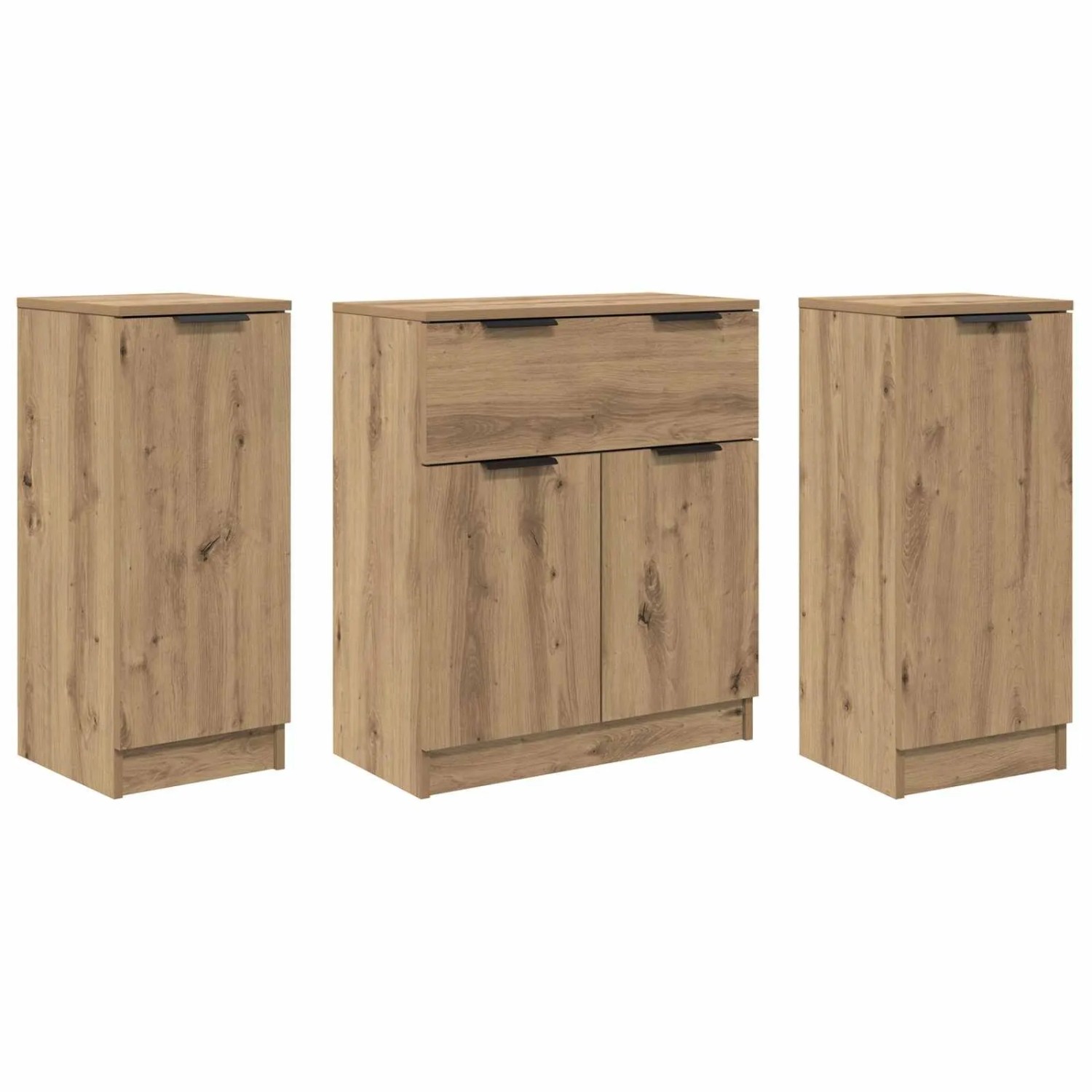 vidaXL Sideboard mit Schubladen 3-Tlg Artisan-Eiche Holzwerkstoff 3415938 günstig online kaufen