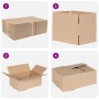 vidaXL Faltboxen 50er Set, Naturkarton, 25x17,5x10cm, zur Aufbewahrung und Ordnung.