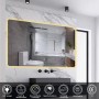 Aica Sanitär Badspiegel 120x80 cm mit LED-Beleuchtung im modernen Badezimmer.