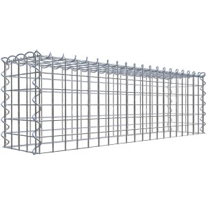 Gabiona Gabione-Anbaukorb Typ 3, 30x100x20 cm, Maschenweite 5x5 cm, aus verzinktem Drahtgitter.