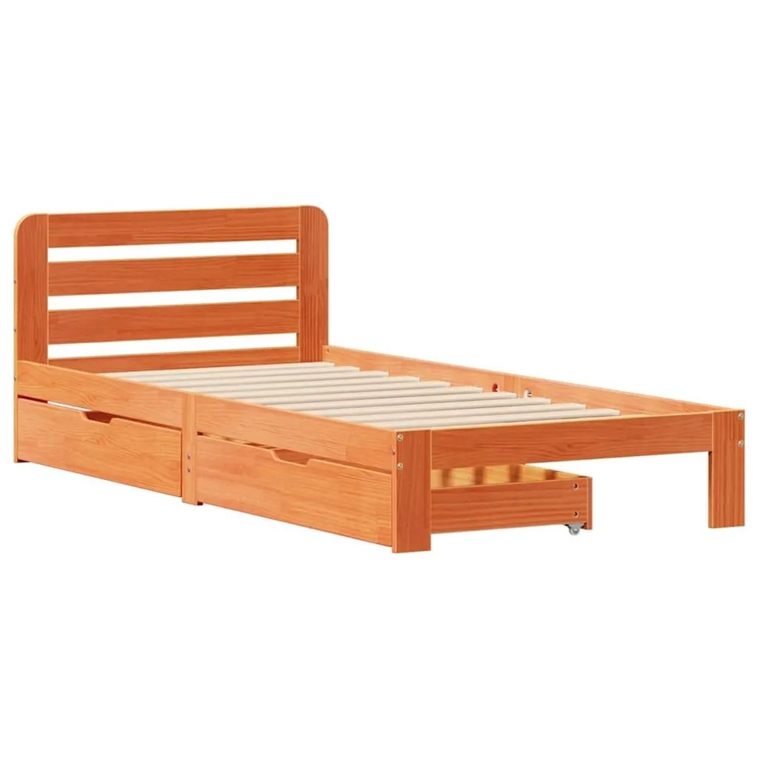 vidaXL Massivholzbett ohne Matratze Wachsbraun 75x190 cm Kiefernholz 330986 günstig online kaufen