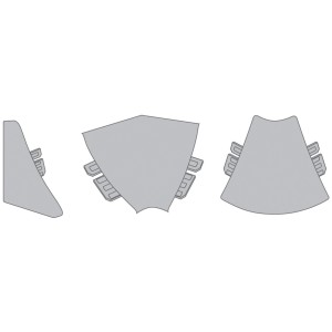 Endkappen Plus Pebble für Arbeitsplatten, Set aus linker und rechter Kappe.