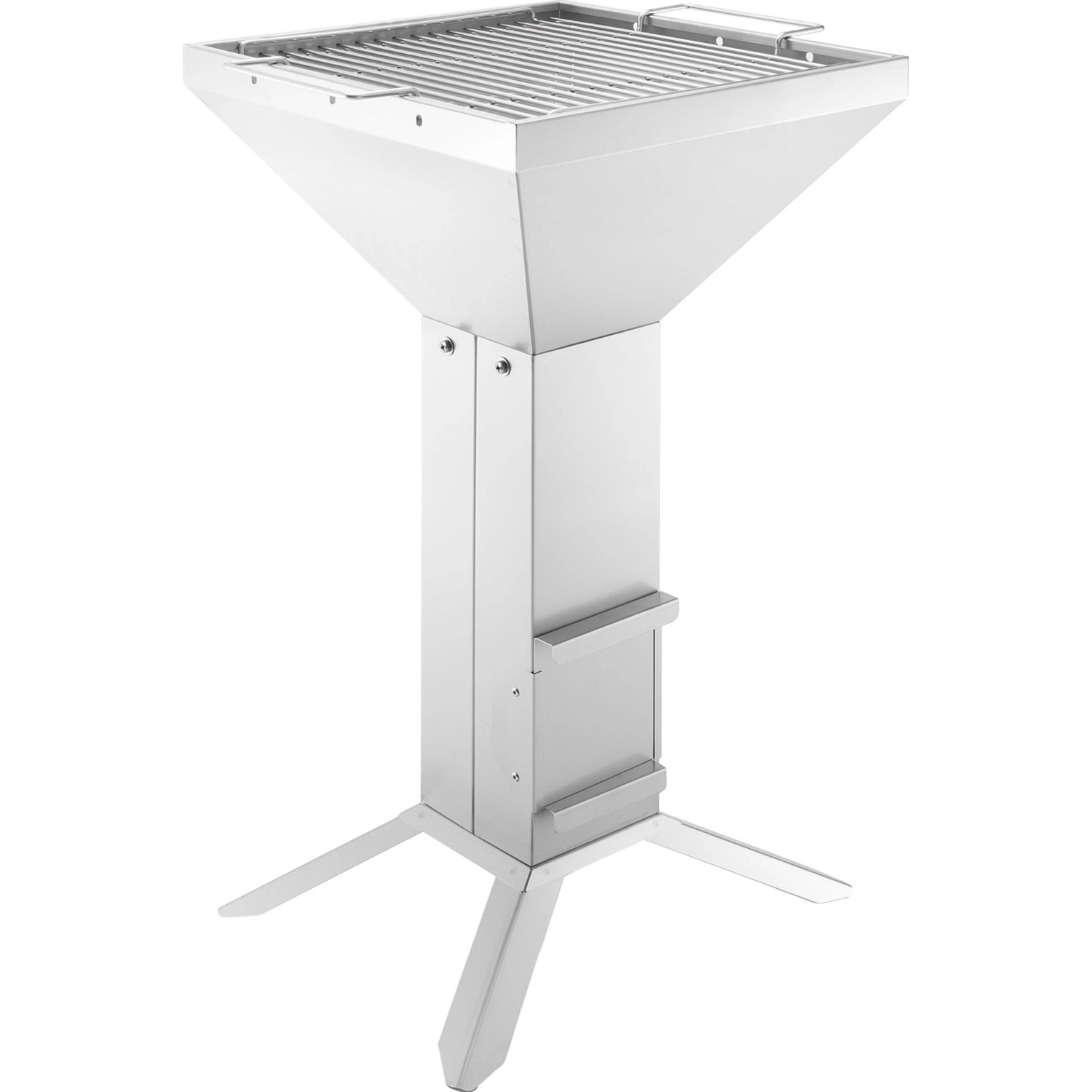 Thüros Holzkohlegrill T3 Edelstahl mit 4 Füßen. Hochwertiger Grill für Garten und Terrasse.