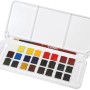 Lukas Aquarell Studio Reiseset mit 24 Farben und Pinsel im Malkasten.