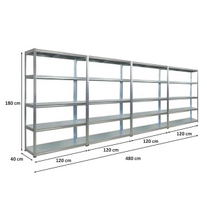 PROREGAL Mega Deal 4x Schwerlastregal Steel Eagle HxBxT 180x120x40 cm Fachlast 130kg Verzinkt